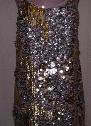 Супер итальянское платье в золотых паетках