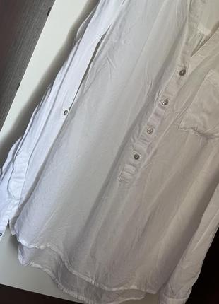Легкая базовая рубашка белая5 фото