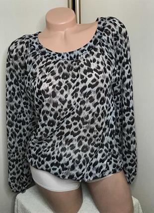 Шифонова леопардова блузка