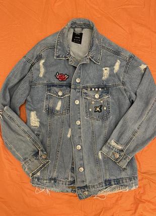 Джинсовая куртка оверсайз джинсовка