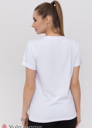 Біла футболка для вагітних і годування megan nr-21.013 юла мама3 фото