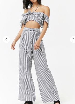 Штаны-клеш в полоску forever 21