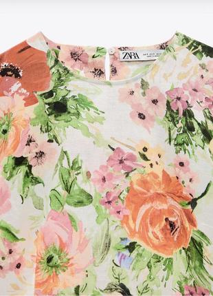 Сукня zara s з відкритою спиною квітковий принт3 фото