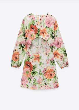 Сукня zara s з відкритою спиною квітковий принт4 фото