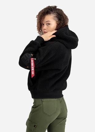 Куртка осенняя женская alpha industries ma-1 os hooded teddy2 фото