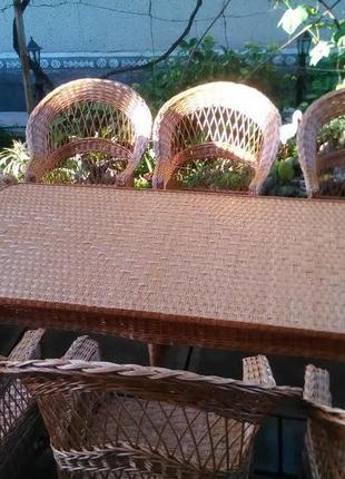 Комплект плетених меблів з лози стіл та дивани2 фото