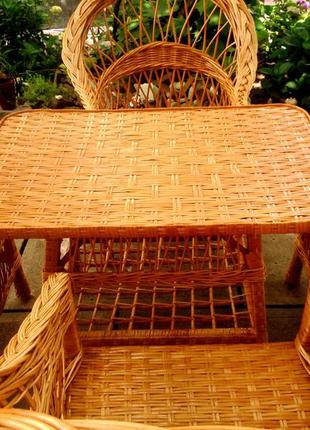 Крісла і стіл плетені з лози1 фото