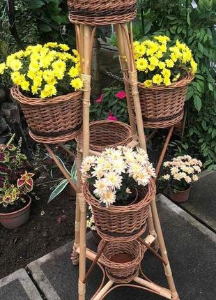 Подставка для цветов плетеная |изделия из лозы для цветов  | подставка для вазонов 6 шт