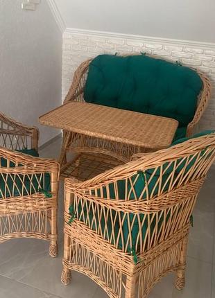 Дачная плетеная мебель из лозы | комплект мебели из лозы | кресла диван и стол от производителя7 фото