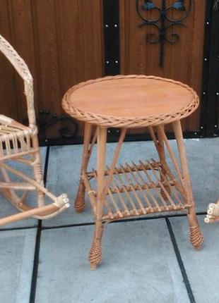 Комплект плетені крісла-гойдалки і журнальний стіл з лози2 фото