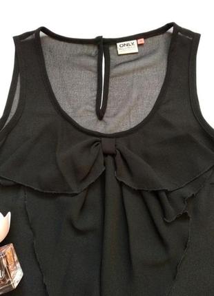 Повітряна шифонова блуза блузка без рукавів з воланами у вигляді банта4 фото