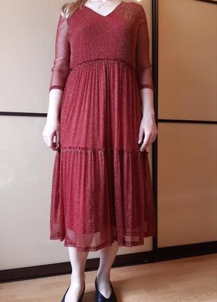 Нарядное, стильное, блестящее платье миди b.uoung3 фото