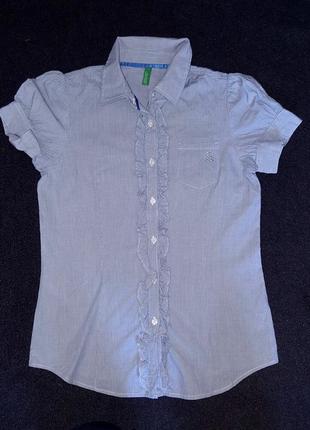 Блузка - рубашка с коротким рукавом, benetton1 фото