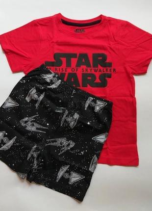 Пижама летняя мальчику футболка шорты star wars primark
