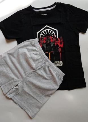 Пижама летняя мальчику футболка шорты star wars primark