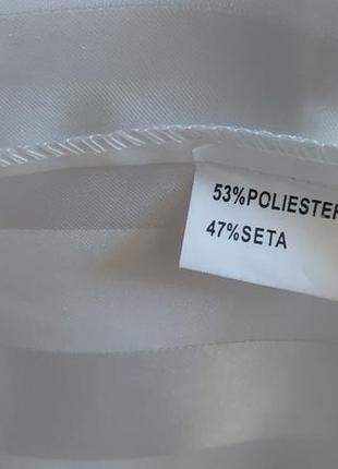 Белый халат в вертикальную полоску donna seta со смесью шелка8 фото