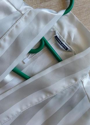 Белый халат в вертикальную полоску donna seta со смесью шелка3 фото