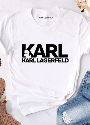 Жіноча футболка karl lagerfeld карл лагерфельд біла женская футболка karl lagerfeld карл лагерфельд2 фото