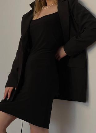 Брендова чорна сукня на бретелях6 фото