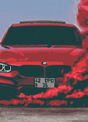 Картина за номерами бланк rb - 0366 ефектний червоний авто машина швидкість
