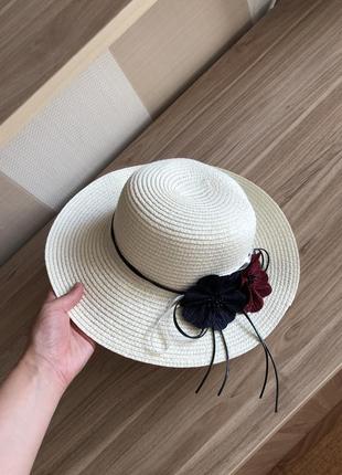 Шикарная шляпка канотье панамка соломенная шляпа