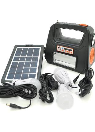 Переносний ліхтар rt901bt+solar, 1+1 режим, радіо+ bluetooth колонка, вбудований акумулятор, 3 лампочки 3w,