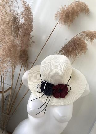 Шикарная соломенная шляпа шляпка канотье панамка7 фото