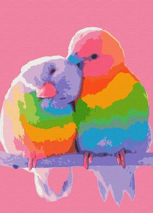 Картина за номерами бланк rb - 0006 веселкові папужки папуги
