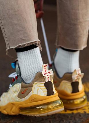 Шикарные, текстильные кроссовки nike air max 270 react × travis scott7 фото