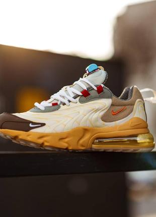 Шикарные, текстильные кроссовки nike air max 270 react × travis scott