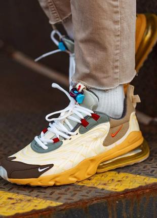 Шикарные, текстильные кроссовки nike air max 270 react × travis scott2 фото