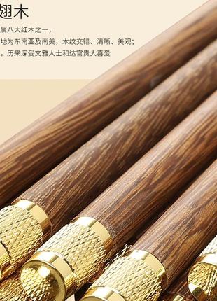 Багаторазові китайські палички для їди суші роллів із преміальних сортів червоного дерева "крило птиці"2 фото
