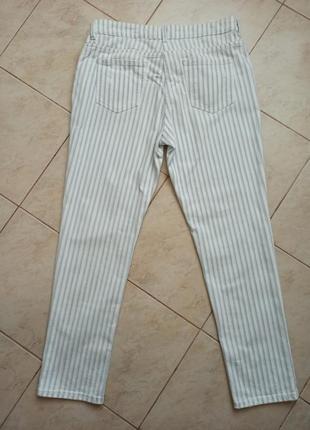 Белые джинсы в полоску2 фото