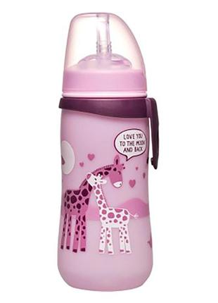 Бутылка с соломинкой для девочки nip straw cup 330 мл 12+ (4000821350687)1 фото