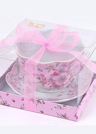 Креманка "яблоневый цвет" 400мл с подстановочным блюдцем