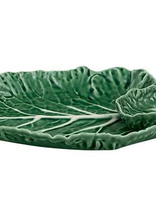 Набір 2 страви з соусником bordallo pinheiro cabbage 28x20sм зелений