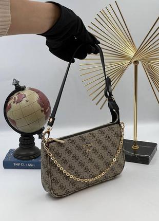 Трендова розкішна сумочка з ланцюжком в стилі guess бренд элегантная сумка с цепочкой новинка1 фото