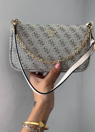 Трендова розкішна сумочка з ланцюжком в стилі guess бренд элегантная сумка с цепочкой новинка