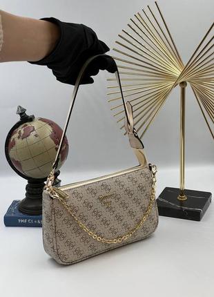 Трендова розкішна сумочка з ланцюжком в стилі guess бренд элегантная сумка с цепочкой новинка8 фото
