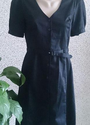 Универсальное натурально трендовое платье черного цвета h&m