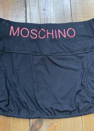 Юбка чёрная короткая moschino jeans