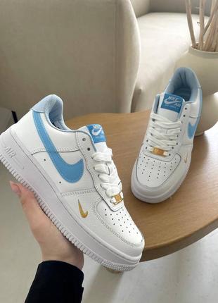 Air force 1 mini swoosh blue жіночі кросівки найк аір форс