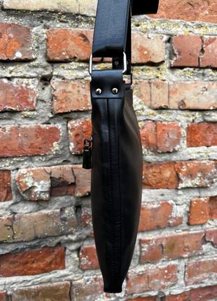 Мужская барсетка из натуральной кожи, качественная черная сумка через плечо, вместительная для докум4 фото