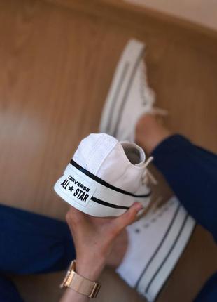 Converse low all star platform трендові білі кеді конверс на високій підошві білі кеди на високій платформі5 фото