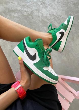 Nike air jordan retro 1 low « pine green » жіночі кросівки найк аїр джордан