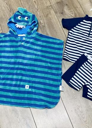 Детское полотенце пончо махровое милый дракон 🐉 john lewis (англия)