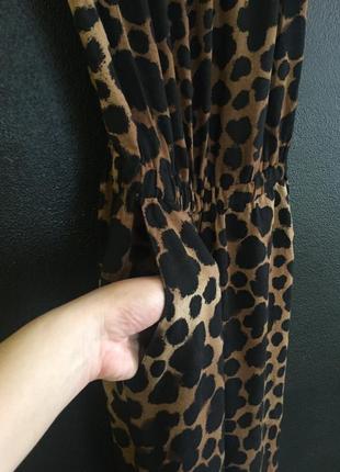 H&m тонкий хлопковый комбинезон , анималистичный принт ( леопард ) с кармашками3 фото