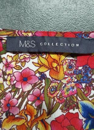 Свободное платье с цветочным принтом и завязками на спине m&s, размер 18-2010 фото