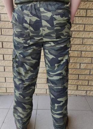 Брюки мужские тактические камуфляжные с накладными карманами "карго, пояс на резинке, есть большие размеры8 фото