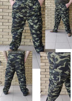 Брюки мужские тактические камуфляжные с накладными карманами "карго, пояс на резинке, есть большие размеры2 фото